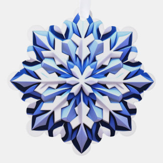 Gedetailleerde Blauwe Sneeuwvlok Ornament Kaart