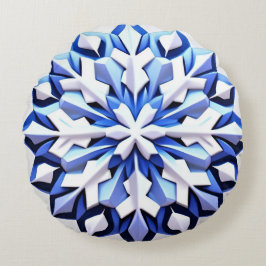 Gedetailleerde blauwe sneeuwvlok rond kussen