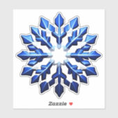 Gedetailleerde Blauwe Sneeuwvlok Sticker (Vel)
