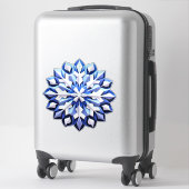 Gedetailleerde Blauwe Sneeuwvlok Sticker (Koffer)