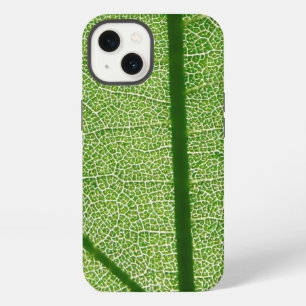 Gedetailleerde blik op een groen blad iPhone 13 hoesje