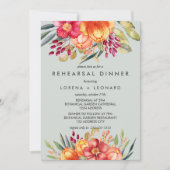 Gedetailleerde bloemen Modern REHEARSAL DINNER Wed Kaart (Voorkant)