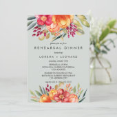Gedetailleerde bloemen Modern REHEARSAL DINNER Wed Kaart (Staand voorkant)