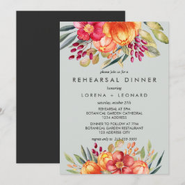 Gedetailleerde bloemen Modern REHEARSAL DINNER Wed Kaart