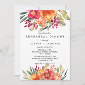 Gedetailleerde bloemen Modern REHEARSAL DINNER Wed Kaart (Voorkant)