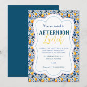 Gedetailleerde Classic Blue Lemon en Floral Tegel Kaart (Voorkant / Achterkant)