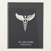 Gedetailleerde Clean White Caduceus Medical Antrac Planner (Voorkant)