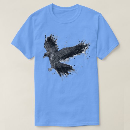 Gedetailleerde Dark Raven Illustratie Klassiek T-shirt (Design voorkant)