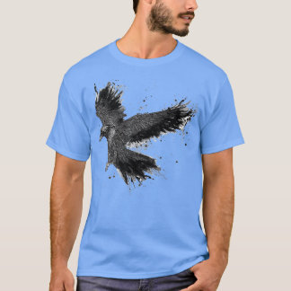Gedetailleerde Dark Raven Illustratie Klassiek T-shirt