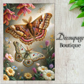 Gedetailleerde decoupage van motten en wilde bloem tissuepapier