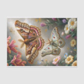 Gedetailleerde decoupage van motten en wilde bloem tissuepapier (Voorkant)