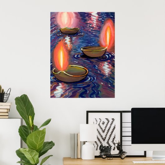 Gedetailleerde deepa's op de rivier poster (Thuiskantoor)