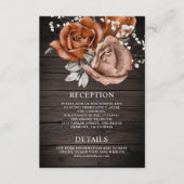 Gedetailleerde details over het houten Oranje Roos Informatiekaartje (Voorkant)