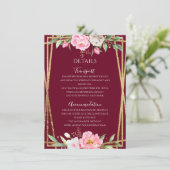 Gedetailleerde details van het bruinroze geometris informatiekaartje (Staand voorkant)