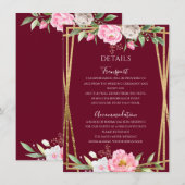 Gedetailleerde details van het bruinroze geometris informatiekaartje (Voorkant / Achterkant)