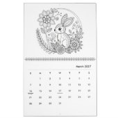 Gedetailleerde dieren kleurkalender kalender (Mar 2027)