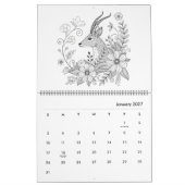 Gedetailleerde dieren kleurkalender kalender (Jan 2027)