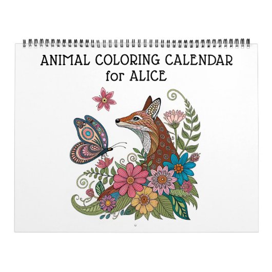 Gedetailleerde dieren kleurkalender kalender (Hoes)