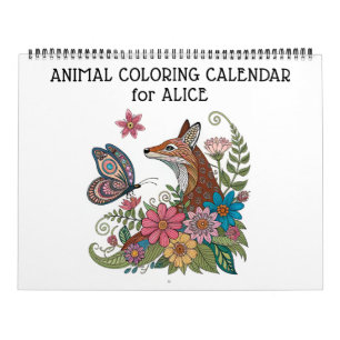 Gedetailleerde dieren kleurkalender kalender