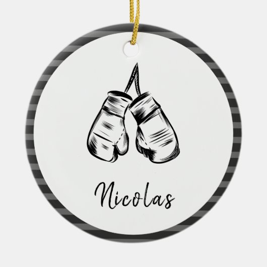 Gedetailleerde draaghandschoenen Design Striped Pe Keramisch Ornament (Voorkant)