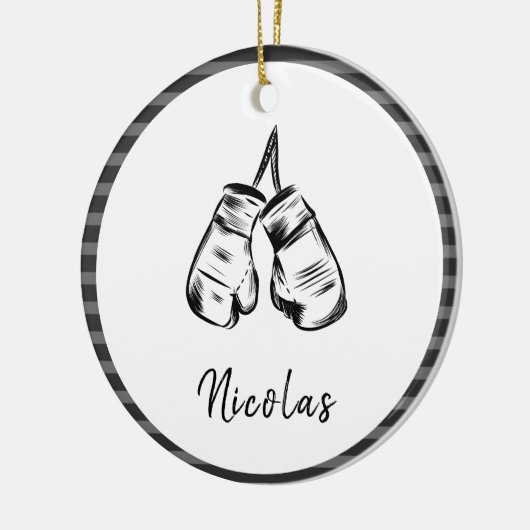 Gedetailleerde draaghandschoenen Design Striped Pe Keramisch Ornament (Links)