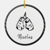 Gedetailleerde draaghandschoenen Design Striped Pe Keramisch Ornament (Achterkant)