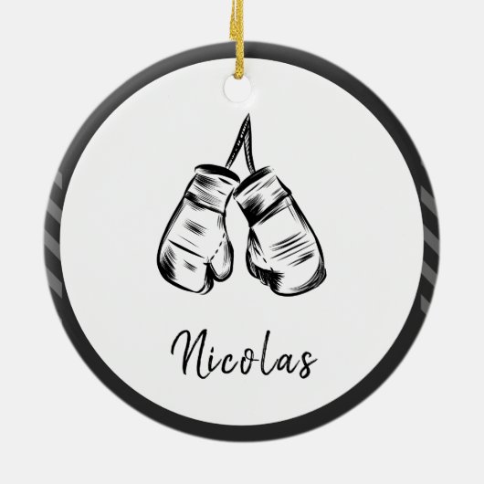 Gedetailleerde draaghandschoenen Design Striped Pe Keramisch Ornament (Achterkant)