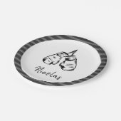 Gedetailleerde draaghandschoenen Design Striped Pe Papieren Bordje (Gekanteld)