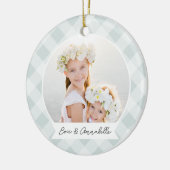 Gedetailleerde, dubbelzijdige, persoonlijke foto keramisch ornament (Links)