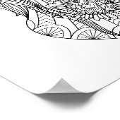 Gedetailleerde eenhoorn groot kleurend Poster (Hoek)