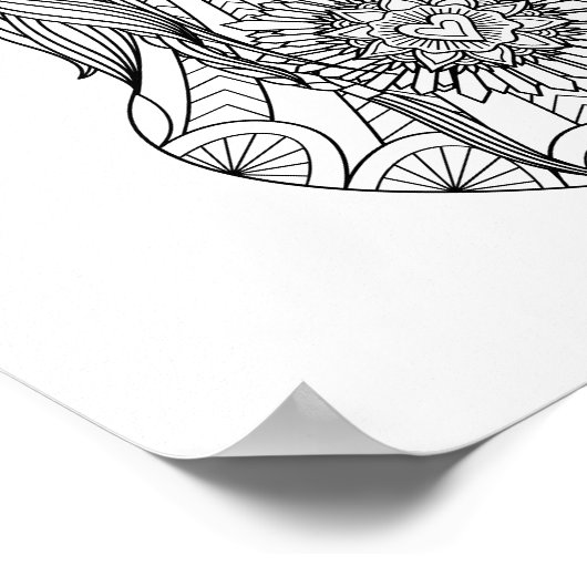 Gedetailleerde eenhoorn groot kleurend Poster (Hoek)