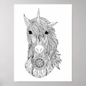 Gedetailleerde eenhoorn groot kleurend Poster (Voorkant)