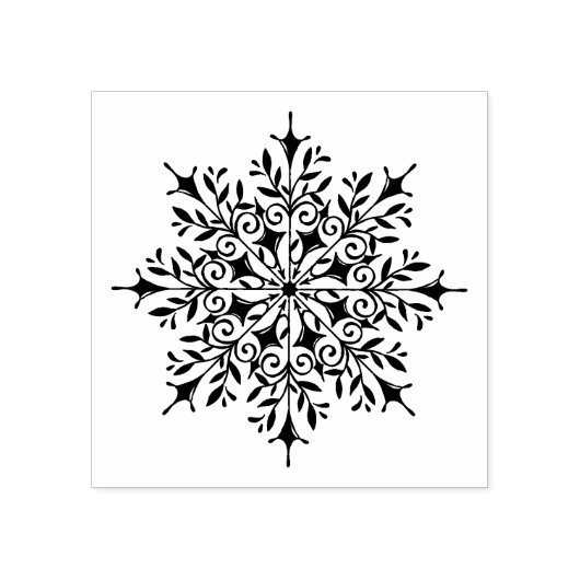 Gedetailleerde Elegant Snowflake Wood Art Stempel (Afrduk)