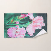 Gedetailleerde elegante roze iris Acrylverf Handdoek (Handdoek)