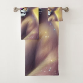 Gedetailleerde Fantasy Cute Kawaii baby lion cub Bad Handdoek