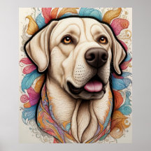 Gedetailleerde Fantasy Labrador Retriever Art