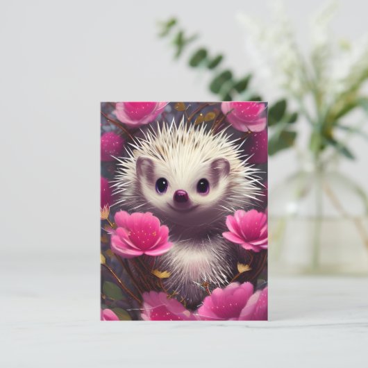 Gedetailleerde Fantasy Leuke Kawaii Valentijn Hedg Briefkaart (Staand voorkant)