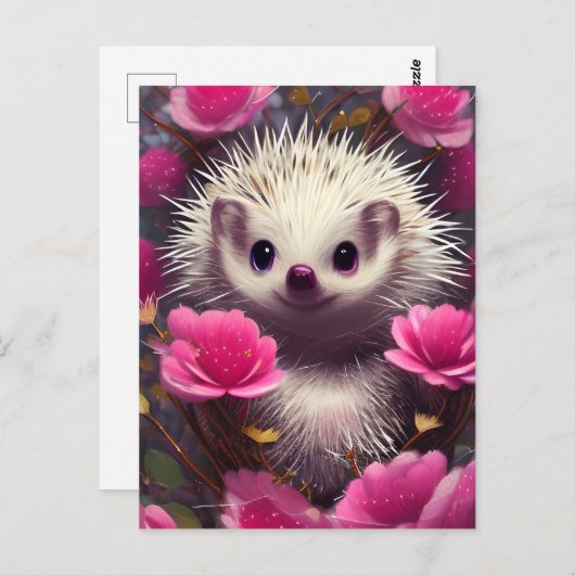 Gedetailleerde Fantasy Leuke Kawaii Valentijn Hedg Briefkaart (Voorkant / Achterkant)