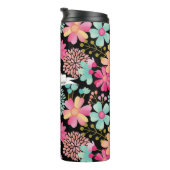 Gedetailleerde Floral Banner Name Persoonlijke Dri Thermosbeker (Geroteerd rechts)