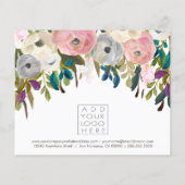 Gedetailleerde Floral Beauty Salon Dank je Kaarten (Achterkant)