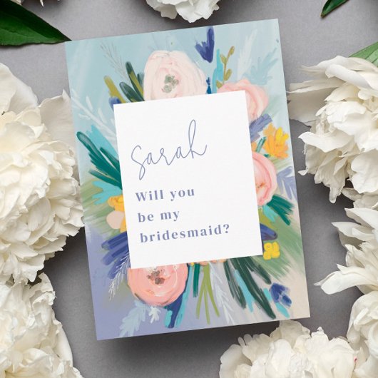 Gedetailleerde Floral ben je mijn Bridesmaid Kaart