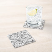 Gedetailleerde Floral Pattern Doodle Kartonnen Onderzetters (Insitu)