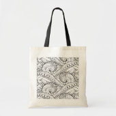 Gedetailleerde Floral Pattern Doodle Tote Bag (Voorkant)