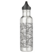 Gedetailleerde Floral Pattern Doodle Waterfles (Links)