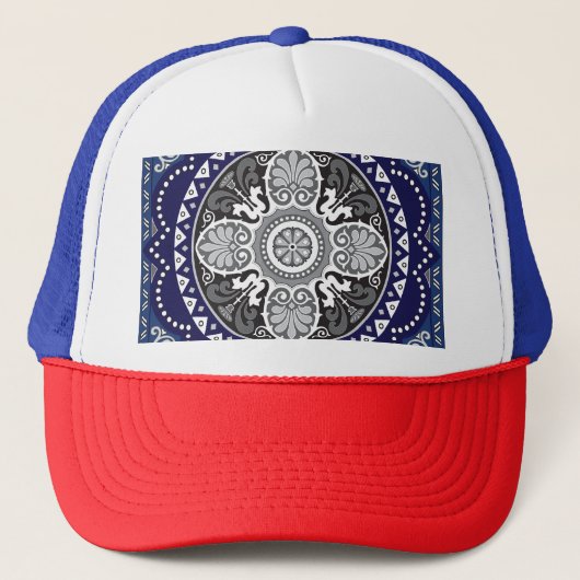 Gedetailleerde Floral Sjaal Paisley Design Trucker Pet (Voorkant)