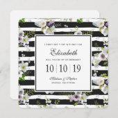 Gedetailleerde Floral Striped Pattern - Bridesmaid Kaart (Voorkant / Achterkant)