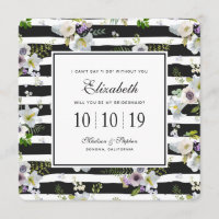 Gedetailleerde Floral Striped Pattern - Bridesmaid