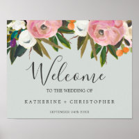 Gedetailleerde Floral Welcome Wedding