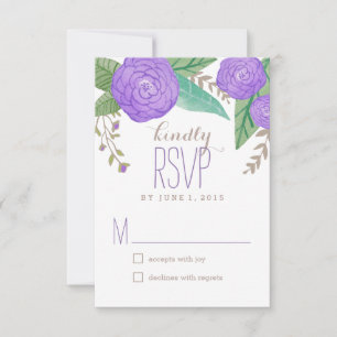 Gedetailleerde Florals Wedding Response / RSVP-kaa RSVP Kaartje