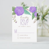 Gedetailleerde Florals Wedding Response / RSVP-kaa RSVP Kaartje (Staand voorkant)